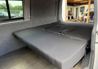Easy to convert into a bed giving you flat and level comfortable surface to sleep on with the option to adjust the angle to create a backrest facing the rear or the front of the van